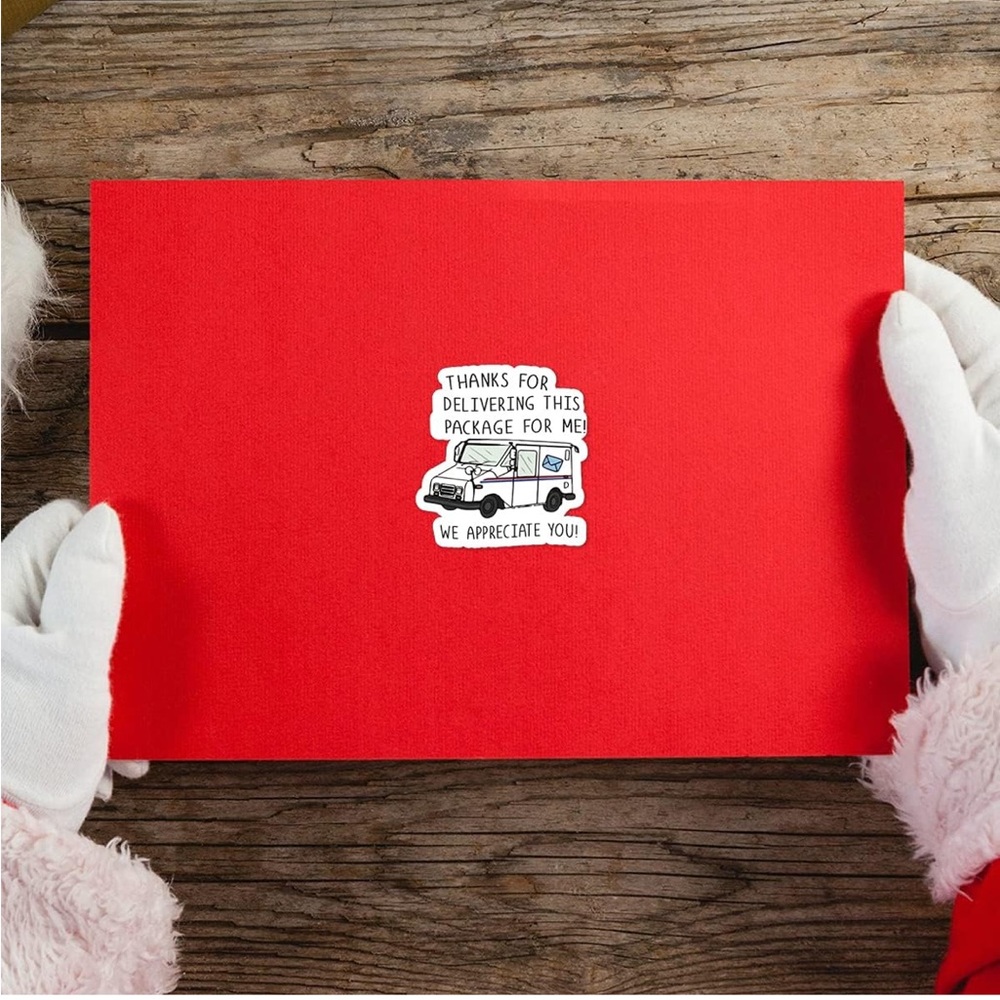 100 Thank You 1.6” Stickers Mail Carrier USPS Holiday Gratitude Mailing Stickers - Picture 4 of 4